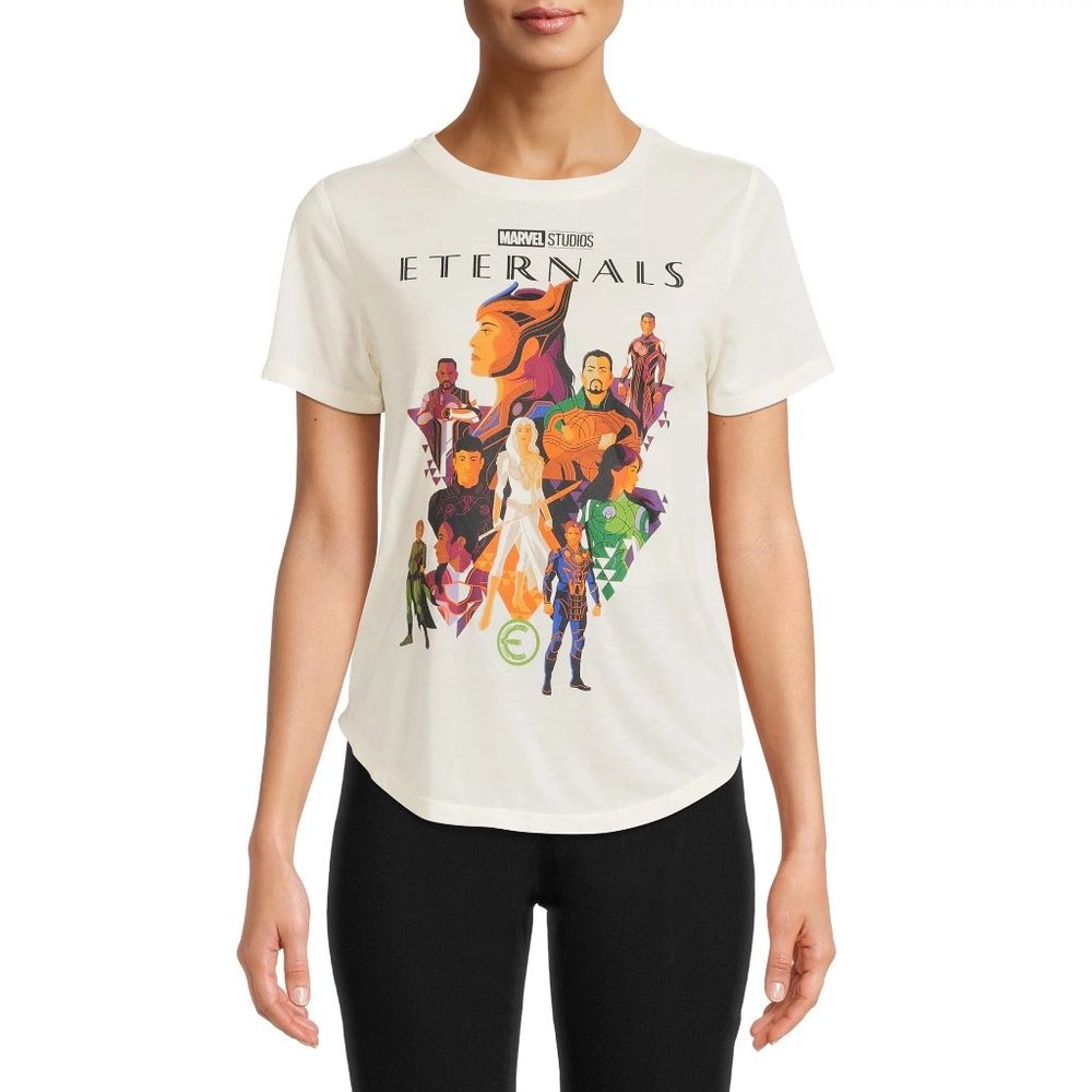 Marvel women's Juniors graphic t Shirt eternals Medium  Short Sleeve (7-9) W-307